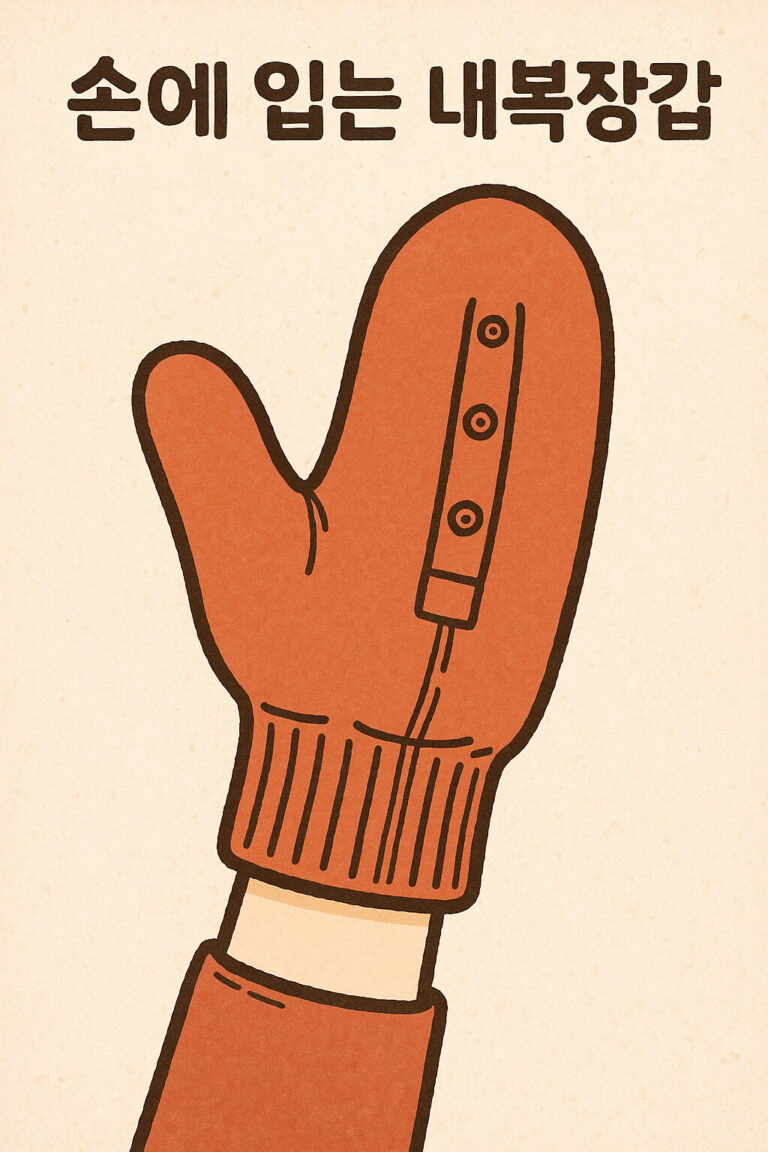 손에 입은 내복 일러스트